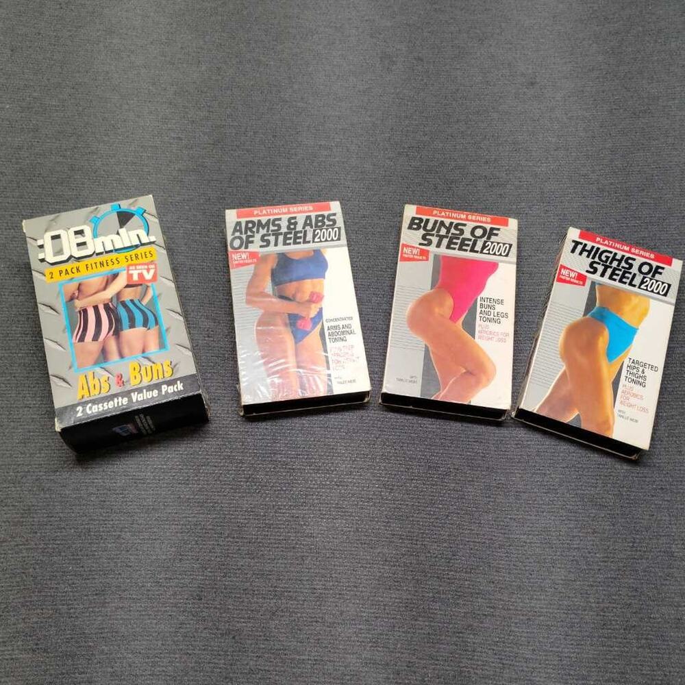 80min Platinum Series VHS Fitness Tapes Abs Buns Arms Thighs of Steel
